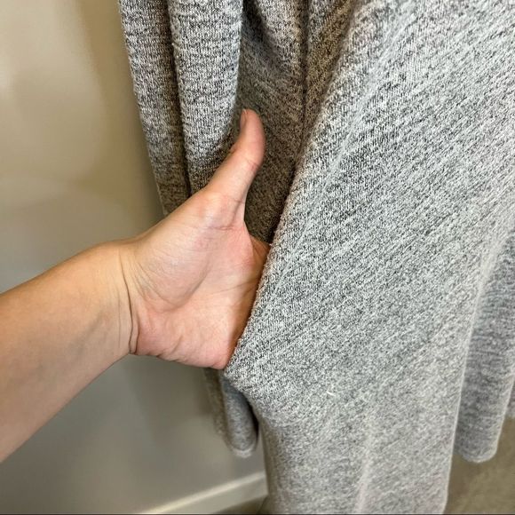 Aritzia Wilfred Free Gail Dress Light Grey  Long Sleeve Oversized Mini Dress - Picture 8 of 13